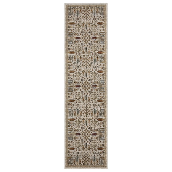 PowerSellerUSA Moretti Glow Collection 100% Polypropylene Area Rug, Modern Area Rug with Traditional Achromatic Design, Non-Slip Low-Pile Spot Clean Rugs for Hallway, Living Room, Bedroom