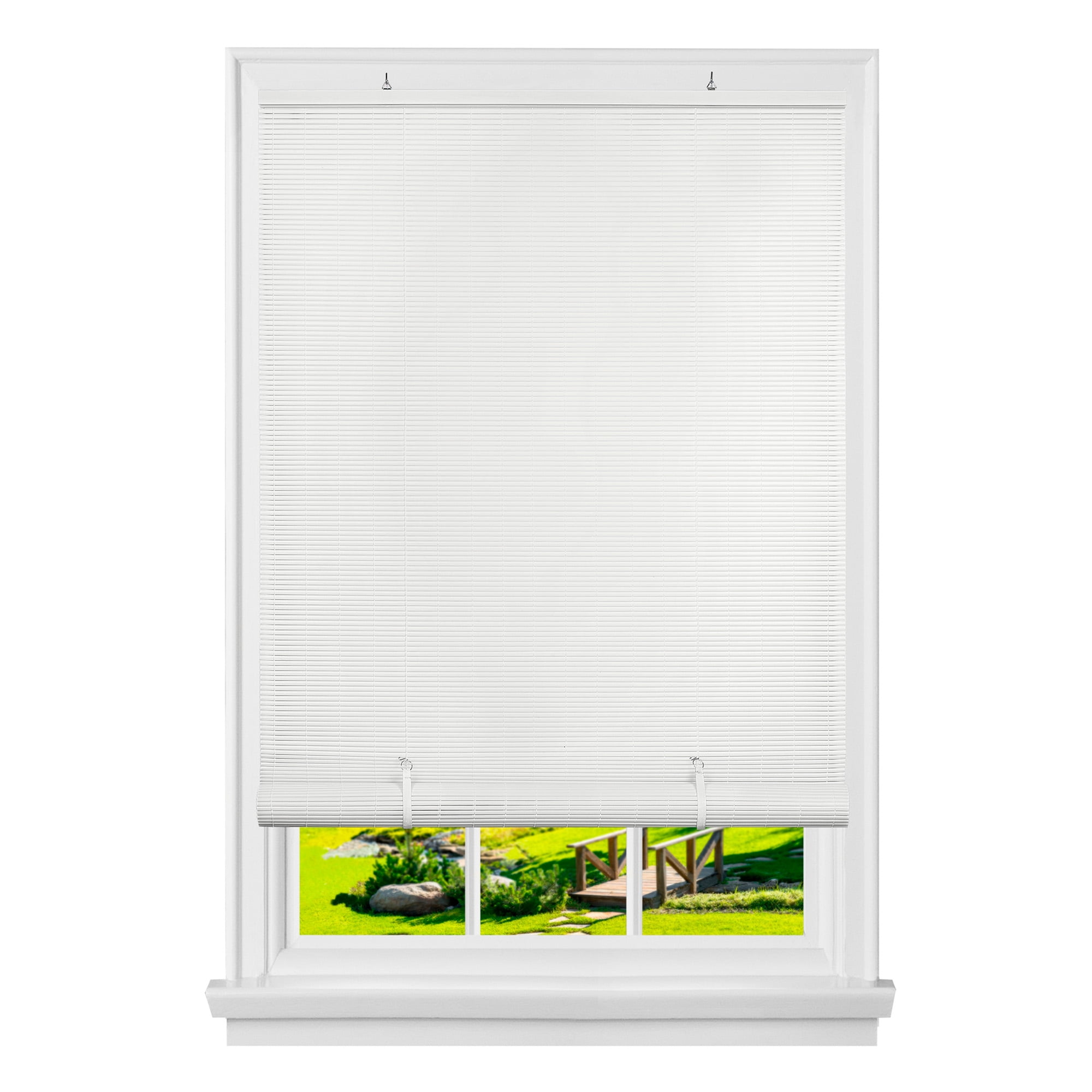 Cordless Solstice 60"x72" White Vinyl Roll-Up Outdoor Blind