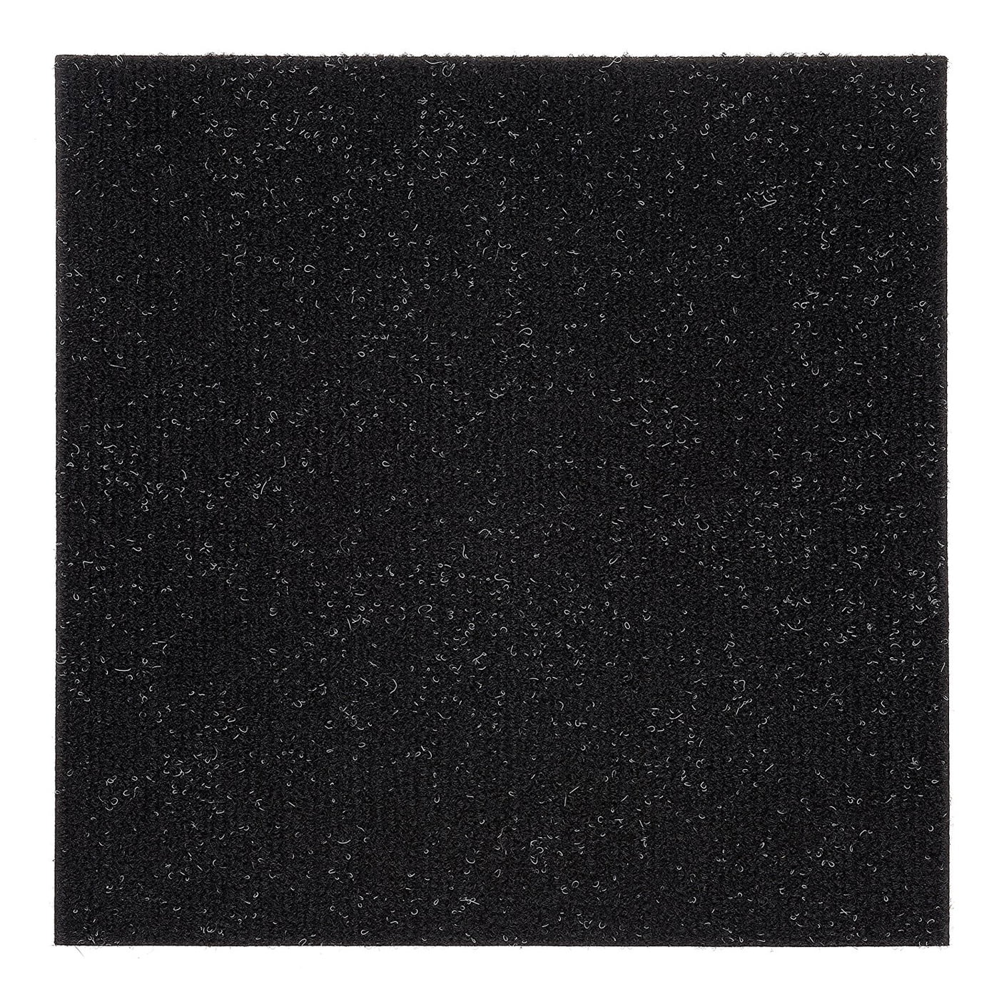 Jet Black 12'' x 12'' Peel and Stick Polyester Carpet Tiles