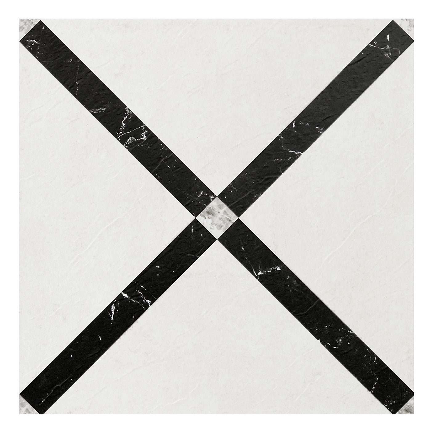 PowerSellerUSA Self-Stick Vinyl Modern Geometric Floor Tiles Ultra Durable 1.5mm Thick Tiles, 1-Pack/20 Square Ft., 12" x 12", Black/White Criss Cross