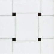 PowerSellerUSA Self-Stick Vinyl Modern Geometric Floor Tiles Ultra Durable 1.5mm Thick Tiles, 1-Pack/20 Square Ft., 12" x 12", White/Black Marble