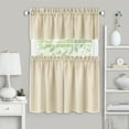 thumbnail image 1 of PowerSellerUSA Semi-Sheer Tailored Window Curtains, Modern Shell Stitched Embroidery for Kitchen, Livingroom and Bedroom, Rod Pocket Top, 36" Tier Valance Set, 1 of 4