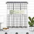 thumbnail image 1 of PowerSellerUSA Semi-Sheer Two-Tone Modern Kitchen Curtain with Classic Plaid Gingham Pattern with Solid Rod Pocket Top, 24" Tier Valance Set, 1 of 6