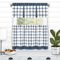 thumbnail image 1 of PowerSellerUSA Semi-Sheer Two-Tone Modern Kitchen Curtain with Classic Plaid Gingham Pattern with Solid Rod Pocket Top, 24" Tier Valance Set, 1 of 6
