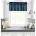 thumbnail image 1 of PowerSellerUSA Stitch Embroidery Borders Window Kitchen Valance, 58W x 14L inches Curtains Valance with Rod Pocket Holding, Polyester Material Short Window Curtain Valance for Kitchen Decor, Blue, 1 of 2