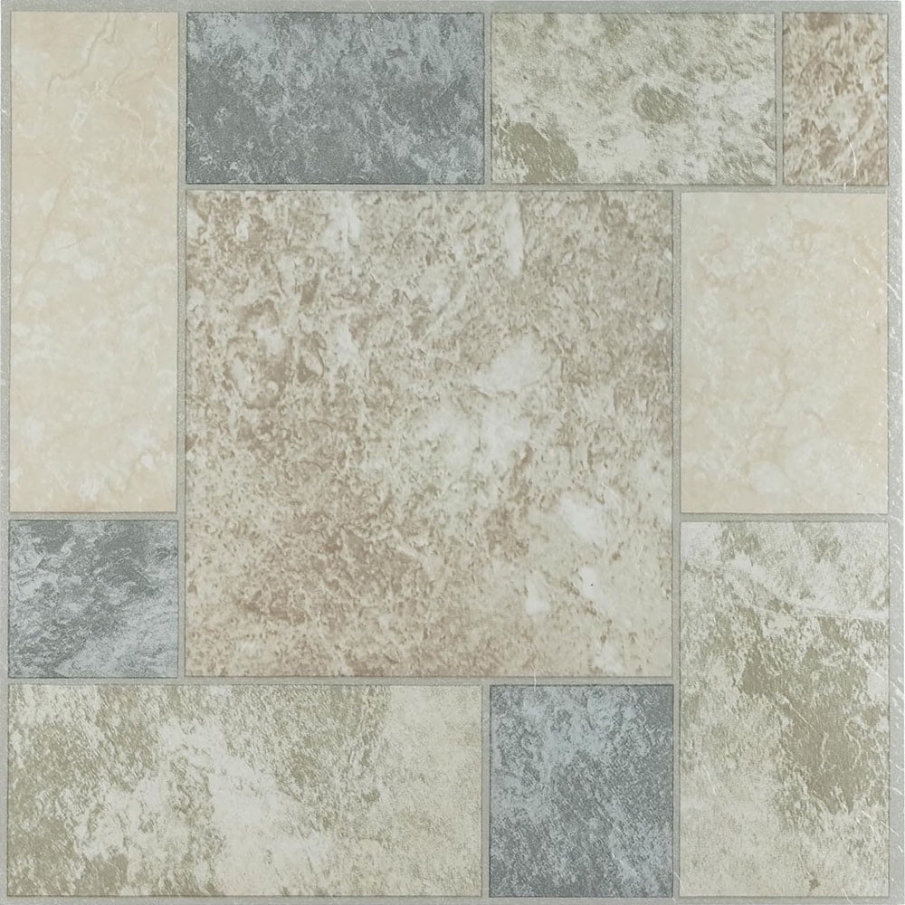 Light Brown and Beige Self-Adhesive Vinyl Floor Tiles