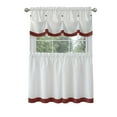 thumbnail image 1 of PowerSellerUSA Two-Tone Tier and Valance Kitchen Curtains Set, Valances for Windows in your Kitchen, Living Room, Dining, and Basement, Kitchen Curtains Valances with Diamond Design, 1 of 5