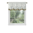 thumbnail image 1 of PowerSellerUSA Two-Tone Valance for Kitchen Windows, Living Room, Dining Room and Basement, Diamond Design with Tuck Buttoned Valance, 58" W x 14" L, Taupe, 1 of 4