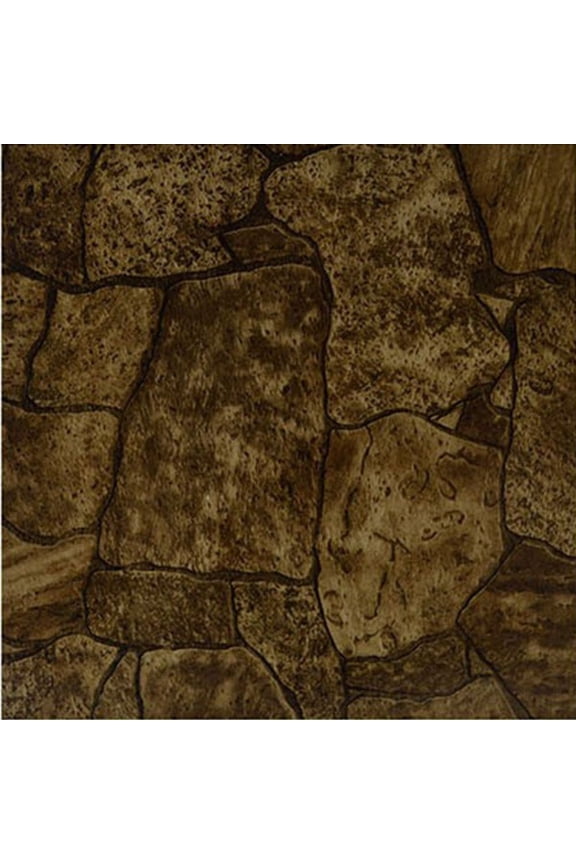 Vinyl Self Adhesive Floor Tiles, 12x12 inches with 1.2 mm Thick 20-Pieces Contemporary Design Peel and Stick Floor Tile Stickers, Square Flooring Tiles for Kitchen, Brown Stones