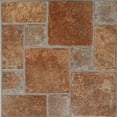 thumbnail image 1 of PowerSellerUSA Vinyl Self Adhesive Floor Tiles, 12x12 inches with 1.2 mm Thick 80-Pieces Contemporary Design Peel and Stick Floor Tile Stickers, Square Flooring Tiles for Kitchen, Brown Red Bricks, 1 of 8