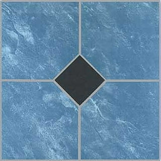 VEELIKE Peel and Stick Vinyl Floor Tiles 12''x12'' Dark Grey Marble Flooring Tiles Self Adhesive Waterproof Floor Vinyl Sticker Tiles Decorative for