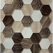 PowerSellerUSA Vinyl Self Adhesive Floor Tiles, 20 Pcs 12x12 inches with 1.2 mm Thickness Contemporary Rustic Hexagon Peel and Stick Floor Tile Stickers, Square Flooring Tiles for Kitchen, Hexagon