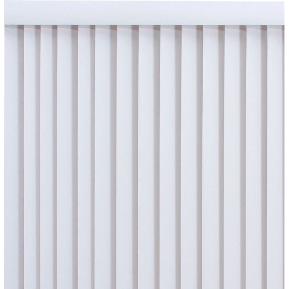 PowerSellerUSA Vertical Blinds for Patio Doors, 78W x 84L inches Large Window Blind Cordless, Anti Static Vinyl Slats Design With Aluminum Track, 3.5" Vanes Shade with Wand Controls, Ribbed White