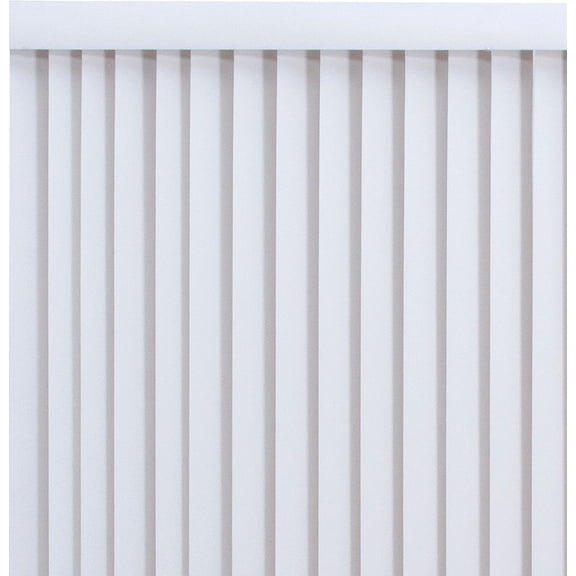 PowerSellerUSA Vertical Blinds for Patio Doors, 78W x 84L inches Large Window Blind Cordless, Anti Static Vinyl Slats Design With Aluminum Track, 3.5" Vanes Shade with Wand Controls, Ribbed White