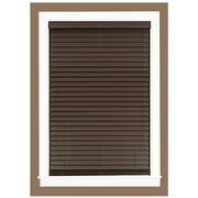 PowerSellerUSA Window Cordless Blinds 2" Slats, Faux Wood Mahogany Plantation Room Darkening Vinyl Window Blinds, Push-Pull Mini Blind, Anti-UV Window Coverings, Fits Windows 64"L x 23"W, Mahogany