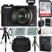 PowerShot G7 X Mark III Digital Camera Black with Essential Accessory Bundle - Includes SanDisk Ultra 64GB SDXC Memory Card, 1x Seller Supplied Replacement Battery, 50 Tripod & MUCH More