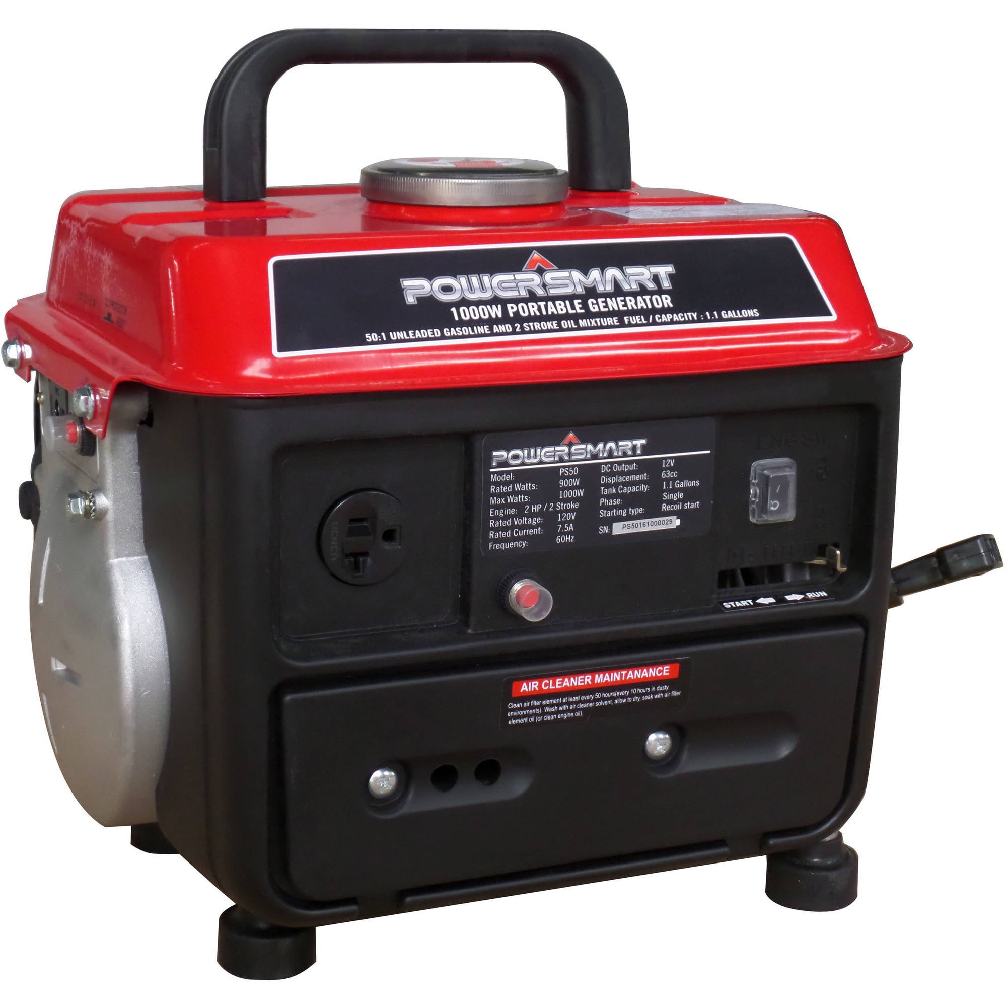 PowerSmart 1000W 2 Stroke Gasoline Manual Start Portable Generator ...