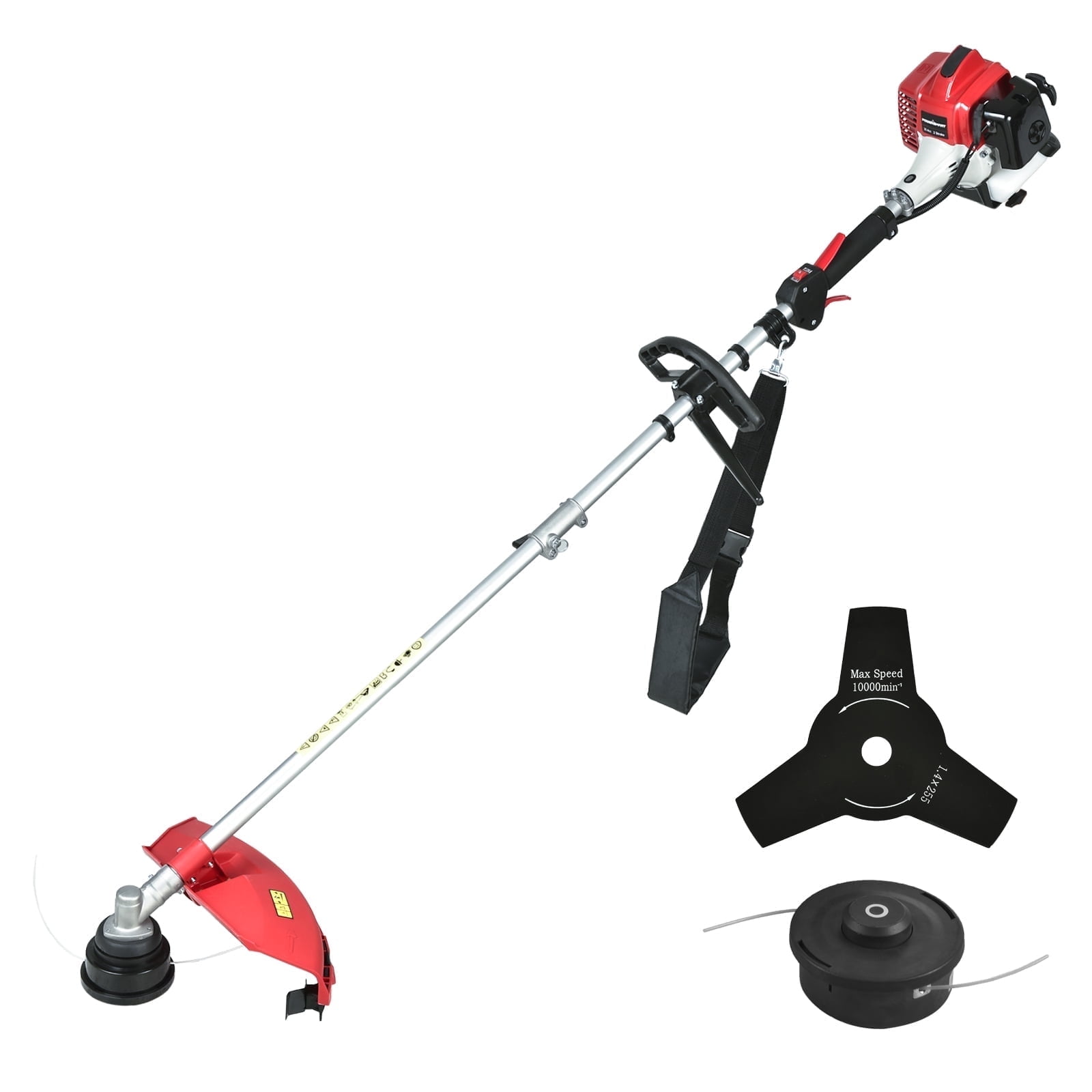 PowerSmart 2-Cycle 25.4cc 18lb Straight Shaft Gas String Trimmer, Weed Wacker and Weed eaters for Lawns and Grass