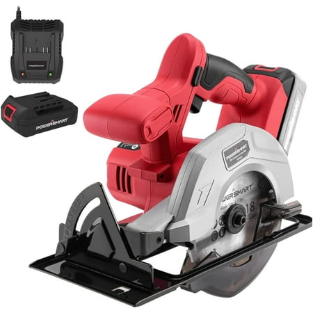 PowerSmart 20-Volt 5-1/2-inch Blade Cordless Circular Saw ,Battery&Charger Adjustable Bevel, Blade & Rip Fence