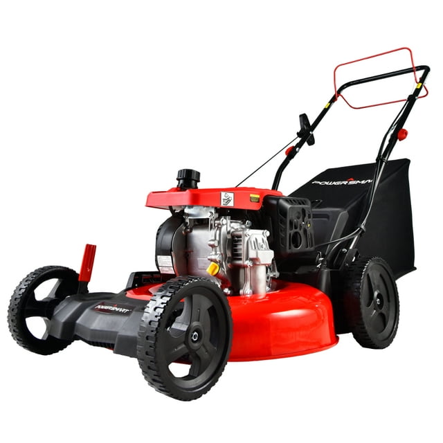 PowerSmart 209CC engine 21" 3-in-1 Gas Self Propelled Lawn Mower DB2194SH with 8" Rear Wheel, rear Bag, Side Discharge and Mulching