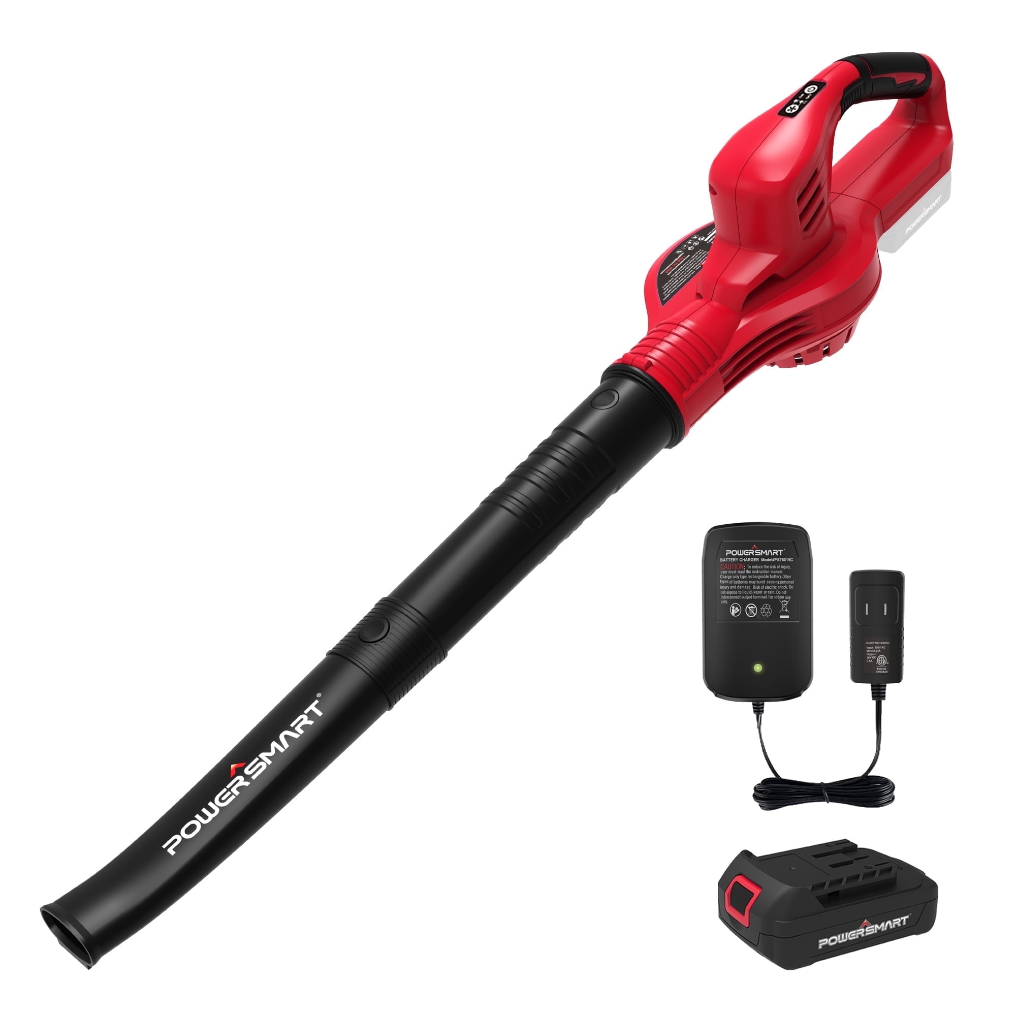 PowerSmart 18-Volt Lithium-Ion Cordless Blower, Two 1.5 Ah Batteries and Charger Included PowerSmart 18-Volt Lithium-Ion Cordless Blower, Two 1.5 Ah Batteries and Charger Included