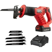 PowerSmart 20V Cordless Reciprocating Saw, 0-3000 SPM,3pcs Wood Blades,2pcs Metal Blades Included 2.0Ah Battery