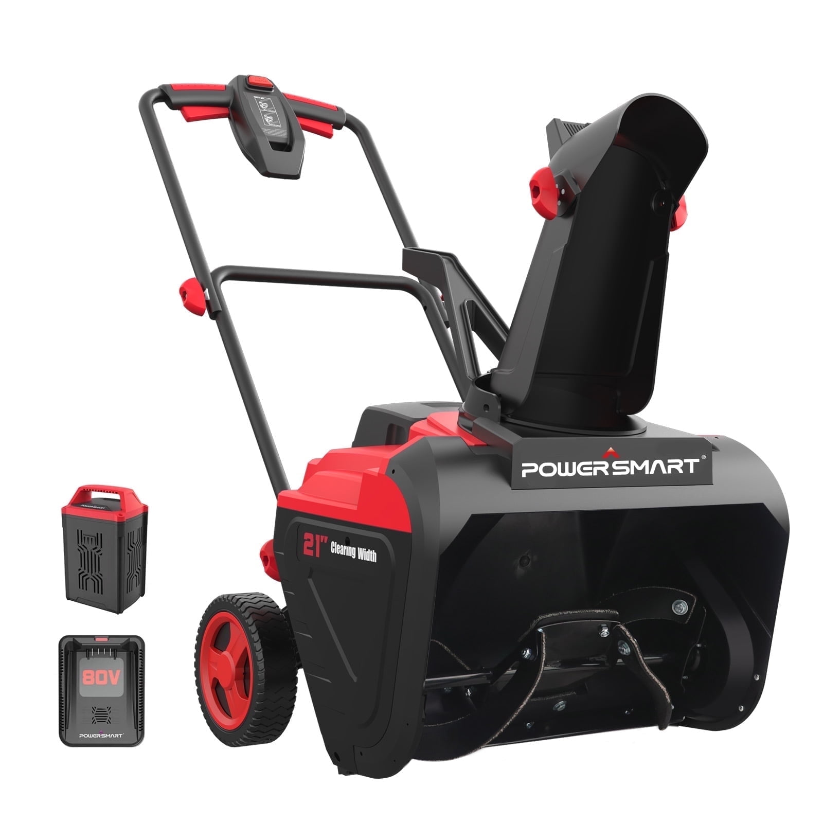 PowerSmart 21" Cordless Snow Blower, with 80V 6.0Ah Battery and Charger