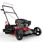 PowerSmart 21-Inch 144cc Gas Push Lawn Mower, 2-in-1 Side Discharge & Mulching, Walk-Behind, Easy-Start Engine