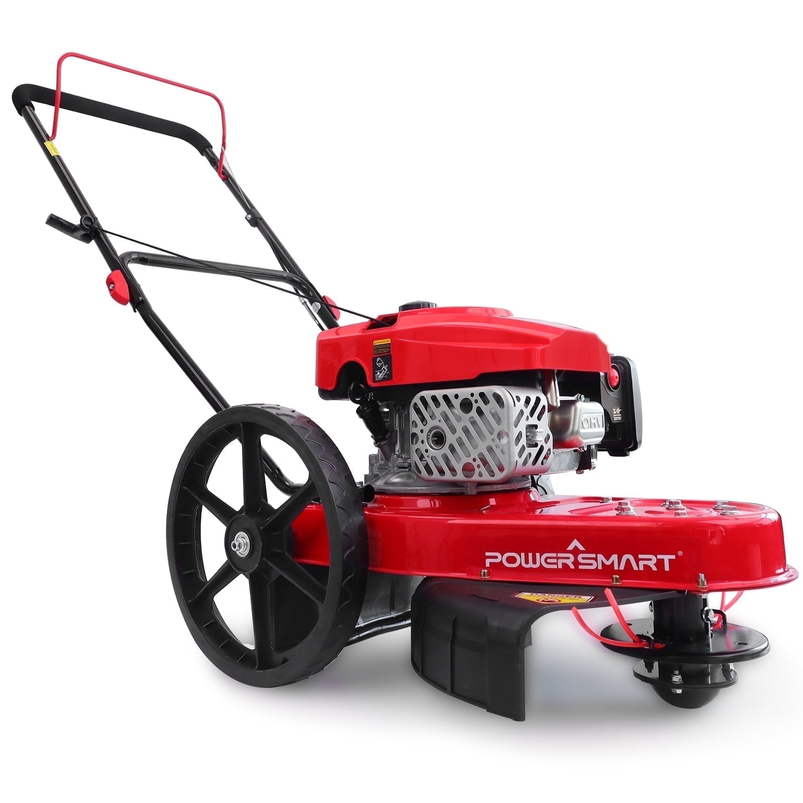 PowerSmart 22" High-Wheeled Gas Trimmer, 161cc 4-Cycle Engine Weed Eater, Gas Walk Behind String Mower