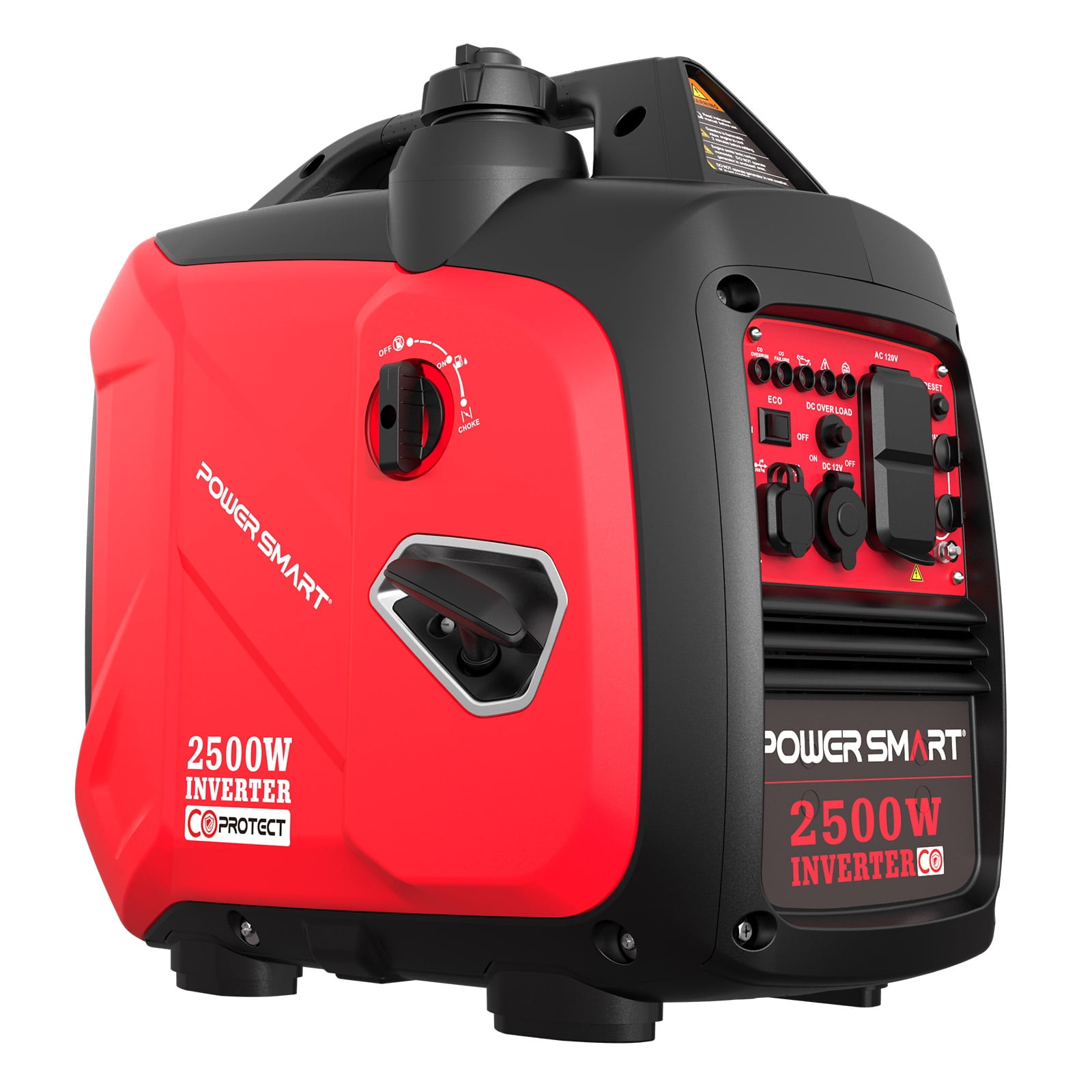 PowerSmart 2500W Portable Gas Fuel Inverter Generator CO Detect with Manual Start Outdoor Camping