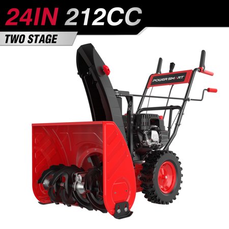 PowerSmart 24" 212CC Gas Powered Self-Propelled Snow Blower, with Electric Start
