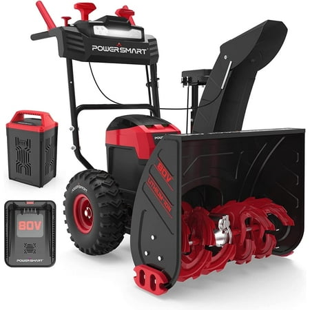PowerSmart 24" 80V Self-Propelled Snow Blower, LED Lighting, Ergonomic Controls