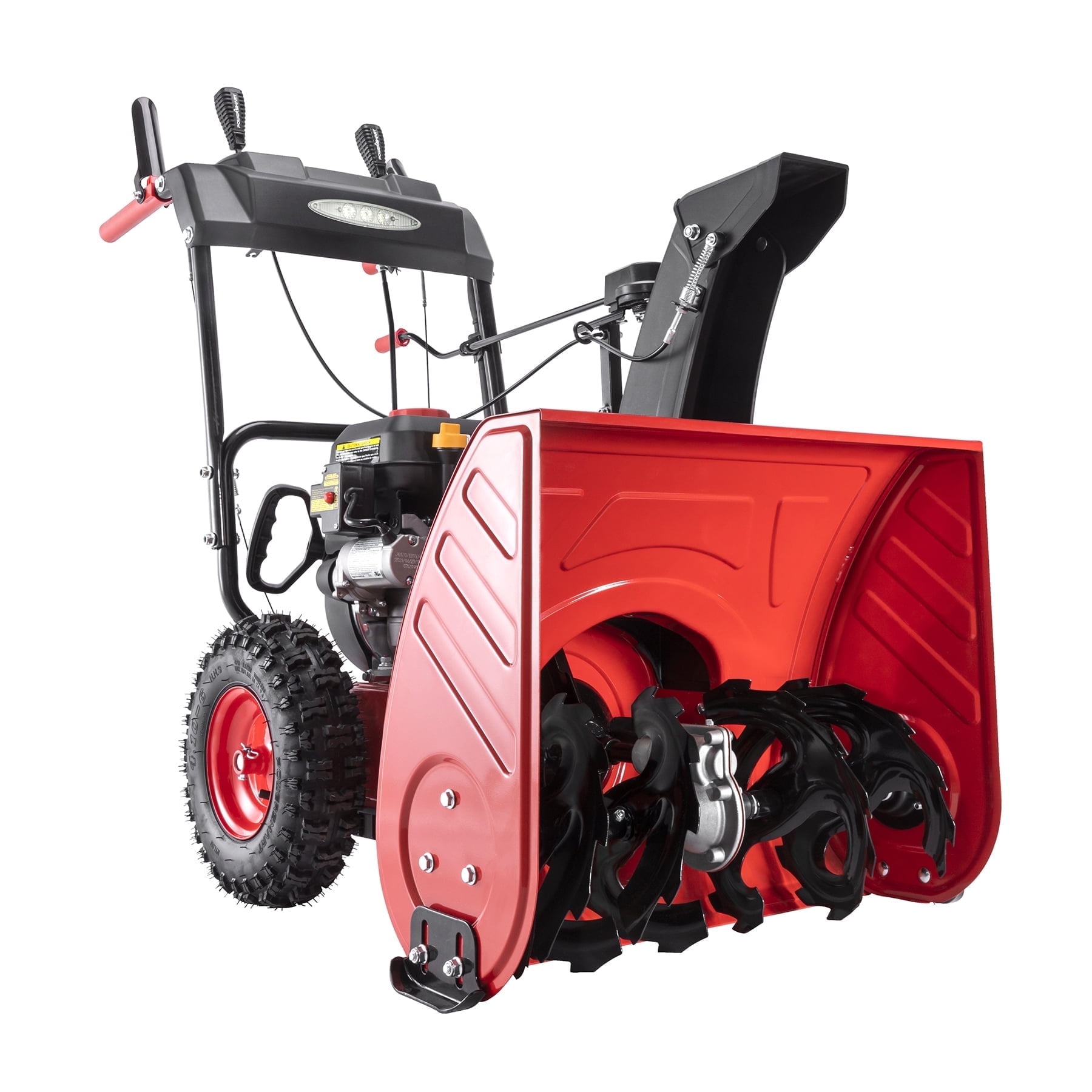 PowerSmart 24" Red Steel Two-Stage Gas Snow Blower with Electric Start