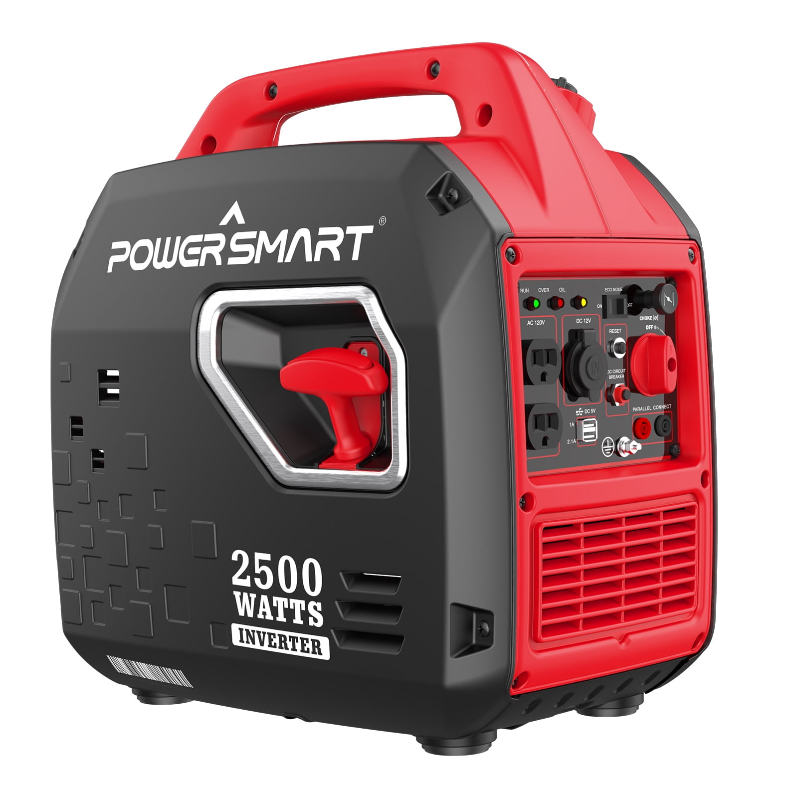 PowerSmart 2500-Watt Portable Inverter Generator, 1900 Rated Watts, Super Quiet 56 dBA, Lightweight 39 lbs, EPA & CARB Compliant for Camping, Home Backup