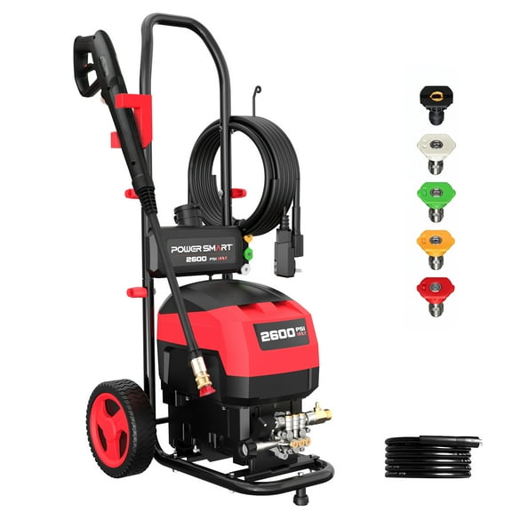 PowerSmart 2600PSI Max at 1.4 GPM AC120V 13 Amps Portable Power Electric Pressure Washer Home Clean