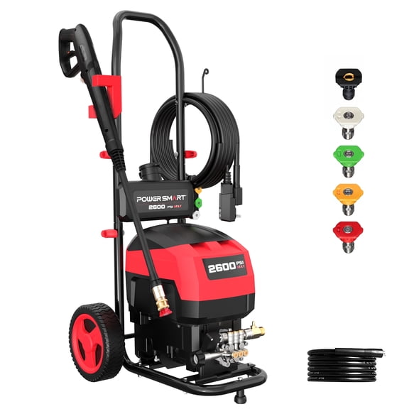 PowerSmart 2600PSI Max at 1.4 GPM AC120V 13 Amps Portable Power Electric Pressure Washer Home Clean