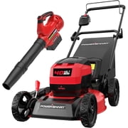 PowerSmart 40V 17 Brushless Cordless Lawn Mower & Leaf Blower (465 CFM), a 4.0Ah Battery and Charger Included