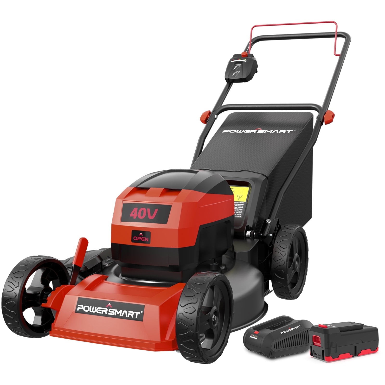 Hyper Tough 40V 18inch Battery Powered Brushless Push Mower Kit, HT13