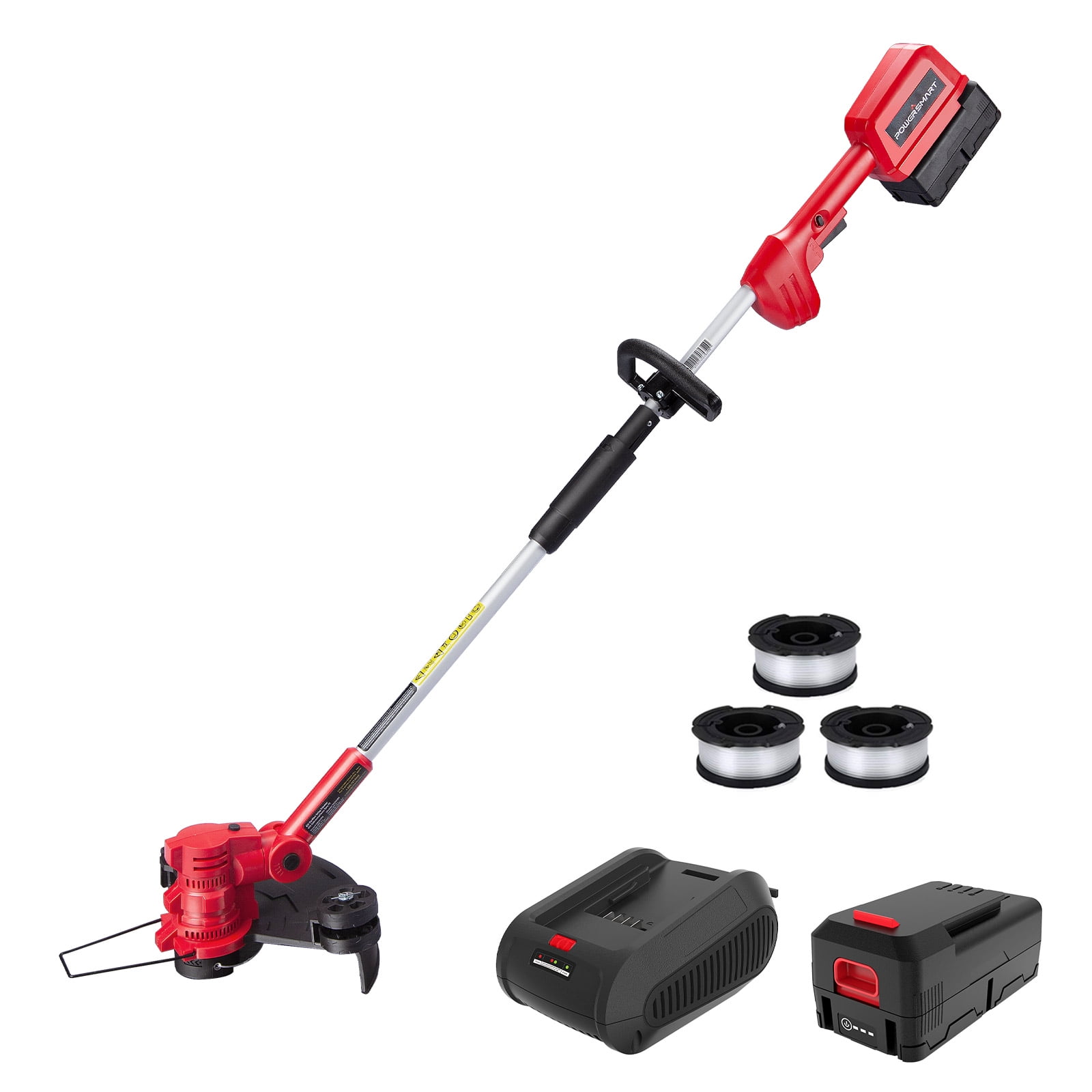 PowerSmart 40V 2-in-1 Cordless String Trimmer with 4.0Ah Battery and Charger, Weighs 11lbs