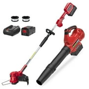PowerSmart 40V 4.0Ah Lithium-Ion Cordless String Trimmer/Edger and Blower Combo Kit2 Tools,7lb