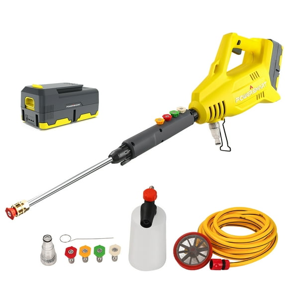 PowerSmart 40V Cordless Pressure Washer 1100 PSI Portable Power Washer with 5 Spray Nozzle for Home Projects 4.0 Ah Battery and Charger Included