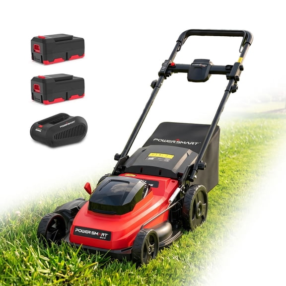 PowerSmart 40V20" Cordless Self-Propelled Lawn Mower, with Dual Battery Slots, 50L Grass Catcher