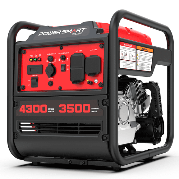PowerSmart 4300-Watt Portable Inverter Generator, 3500 Rated Watts, 223cc Gas Powered Engine, 30A RV-Ready, EPA Compliant for Home Backup, Camping & Emergency