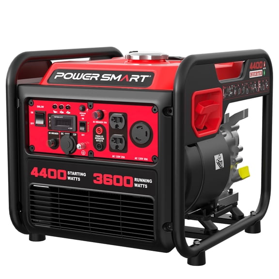 PowerSmart 4400-Watt Gas Fuel Powered Inverter Generator Portable Open Frame Outdoor Camping Backup