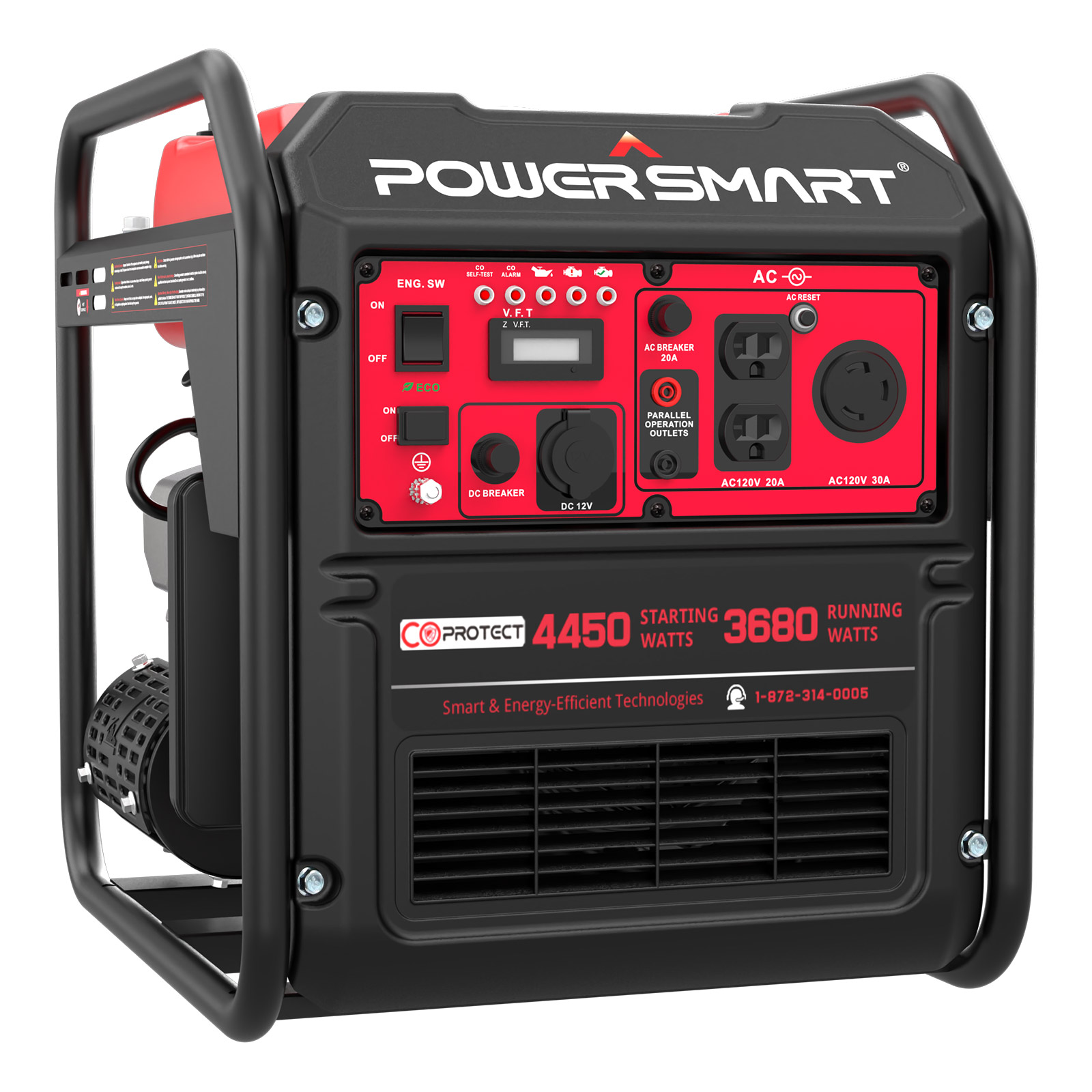 PowerSmart 4400Watt RV Ready Open Frame Inverter Gas Generator for Home Use,EPA Compliant
