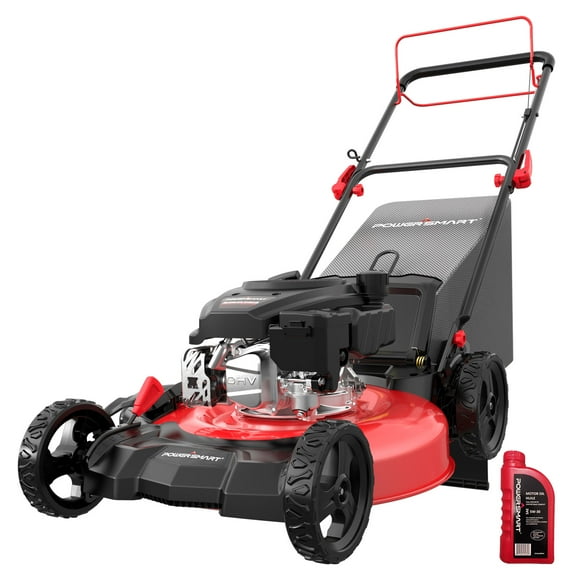 PowerSmart Gas Lawn Mower, 170cc Self-Propelled, 21 inches Cutting Blade, Quick Fold & Unfold Design