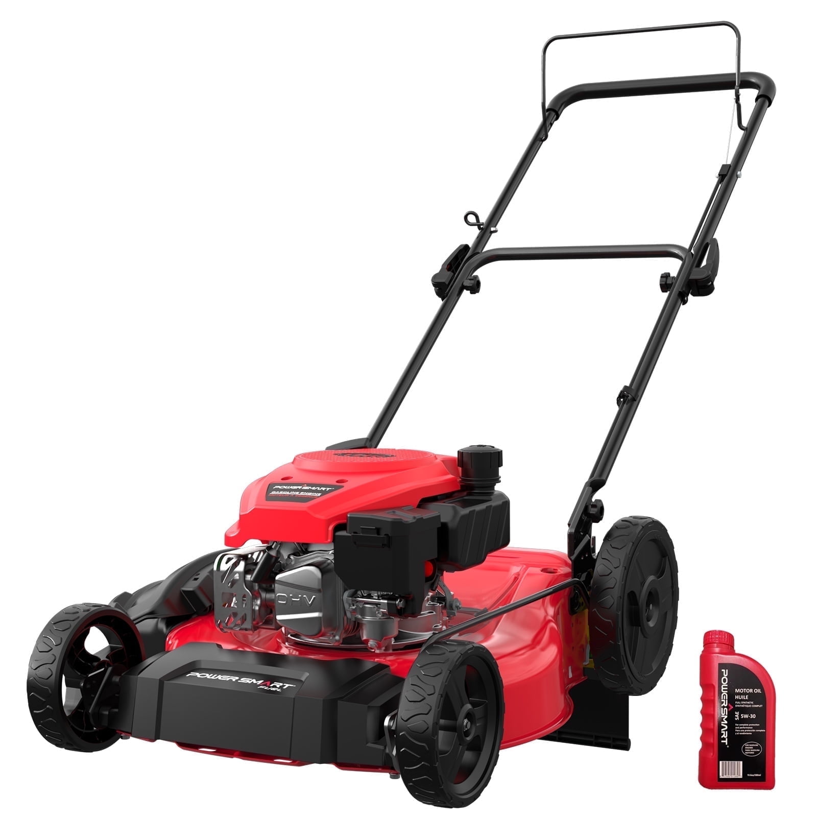 PowerSmart Gas Lawn Mower, 21 inches 144cc 2-in-1 Walk-Behind , Side Discharge Push Lawn Mower