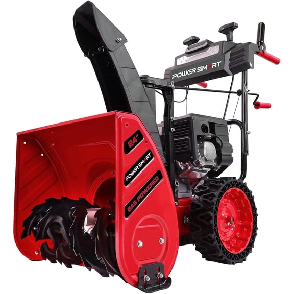 PowerSmart PowerSmart Snow Blower Gas Powered 24 in. 252cc OHV Engine with Eletric Start, 13 in. Airless Tires, Self-Propelled Two-Stage Snowblower