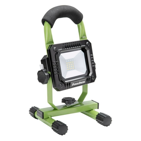 PowerSmith PWLR108S 800 Lumen Rechargeable Lithium-Ion Cordless LED Work Metal Base Stand and Emergency SOS Low and High Light Modes