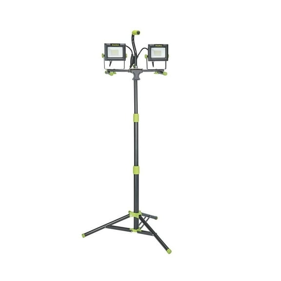 Powersmith 8000 Lumen LED Work Light PWLD080T - Metal Tripod Stand, Impact-Resistant Lens